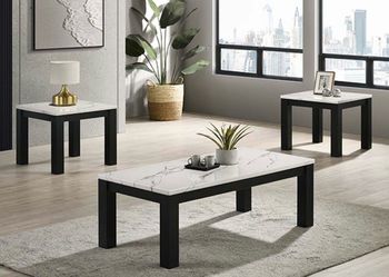 Brand New Faux Marble Coffee Table + 2 End Tables