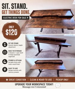 Sit & Stand Electric Desk for Sale – $100
