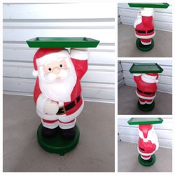 Vintage Mr Christmas Blow Mold Santa With Serving Tray 