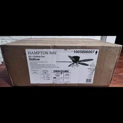 Hampton Bay Sidlow 52 in. Indoor LED Bronze Hugger Dry Rated Ceiling Fan New