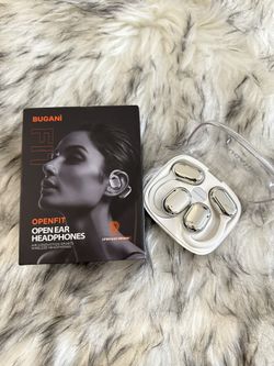 BUGANI Auriculares de oreja abierta, auriculares inalámbricos Bluetooth 5.3 con doble controlador grande, auriculares de oreja abierta con sonido esté
