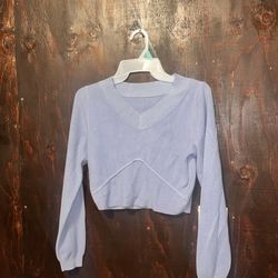 Baby blue women’s crop top sweater size medium