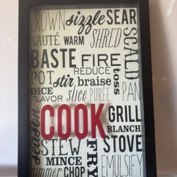 Framed Kitchen Art - Cook, Grill, Stew