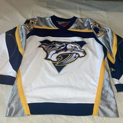 Youth S/m Nashville Predators Jersey White Pro Player Clean Nhl Vintage 90s