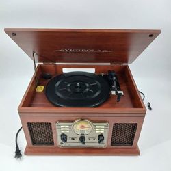 Victrola 6-in-1 Bluetooth Record Player With 3-Speed Turntable With CD & Cassette Player (#24732)