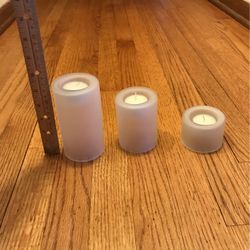 3 Tiered Frosted Glass Candle Holders 