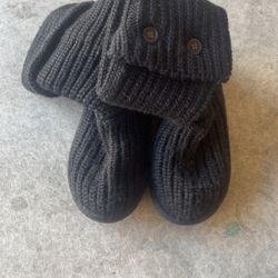 Ugg Black Knit Boots Size 12 Kids