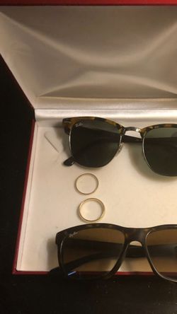 2 Ray Bans And 2 Gold Rings 10k