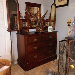 Antique Triple Mirror Dresser