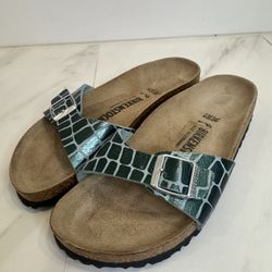 Birkenstock Madrid Big Buckle Women's Sandal Green  Green/Gator Gleam Size 38 W7