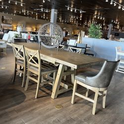 Grey/Brown 7pc Counter Height Dining Room Set