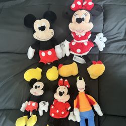 Mickey Minnie Disney Plushie Stuffed Animals Lot