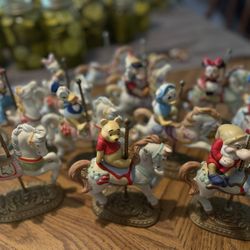Disney Carousel Figures With Display Stand