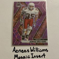 Aeneas Williams Arizona Cardinals Hall of Fame CB Mosaic Short Print Insert Card. 