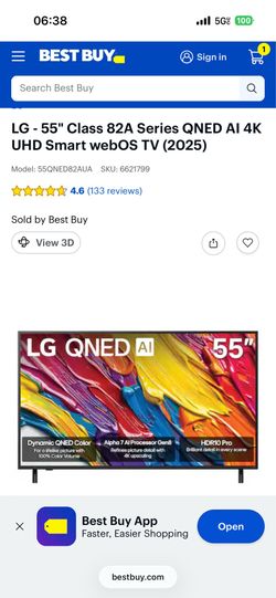 LG - 55" Class 82A Series QNED AI 4K UHD Smart webOS TV (2025)