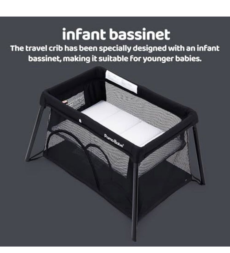 👶 For Sale: Pamo Babe Lightweight Travel Crib & Playpen with Bassinet Portable Mini Playard – Perfect for Home or On-the-Go