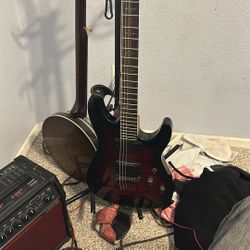 Schecter diamond series electric guitar and SPIDER V 20 20 watt amp