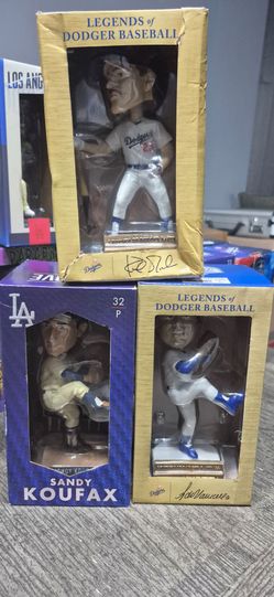 Dodgers Kirk Gibson, Fernando Valenzuela, Randy Koufax bobbleheads
