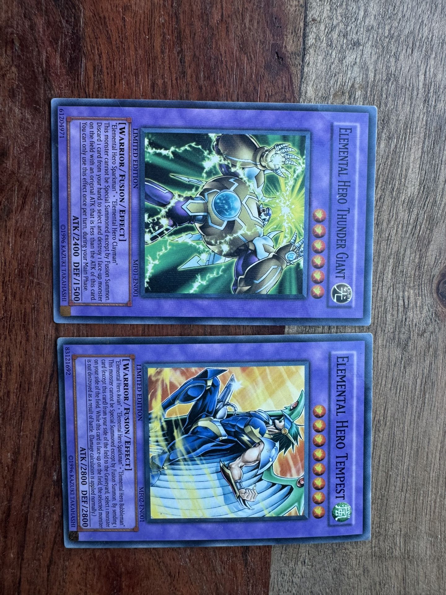 Yugioh Elemental Hero Mattel Figure Promo Cards Vintage Glossy Lot (burst,blade)