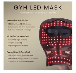GYH 8-Color LED Light Therapy Mask & Wand