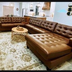 💥Auburn Genuine Large U Shape Contemporary Sofa Couch Sectional 👍 Living Room 💥 Brand New 💯 $39 Down Payment ✅ Delivery Available 👍