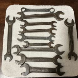 Vintage Made In USA. 11 pc Open End Wrenches.
