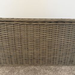 46”w x 24 1/3”h x 10 1/2”d Wicker Container/Chest w/lid