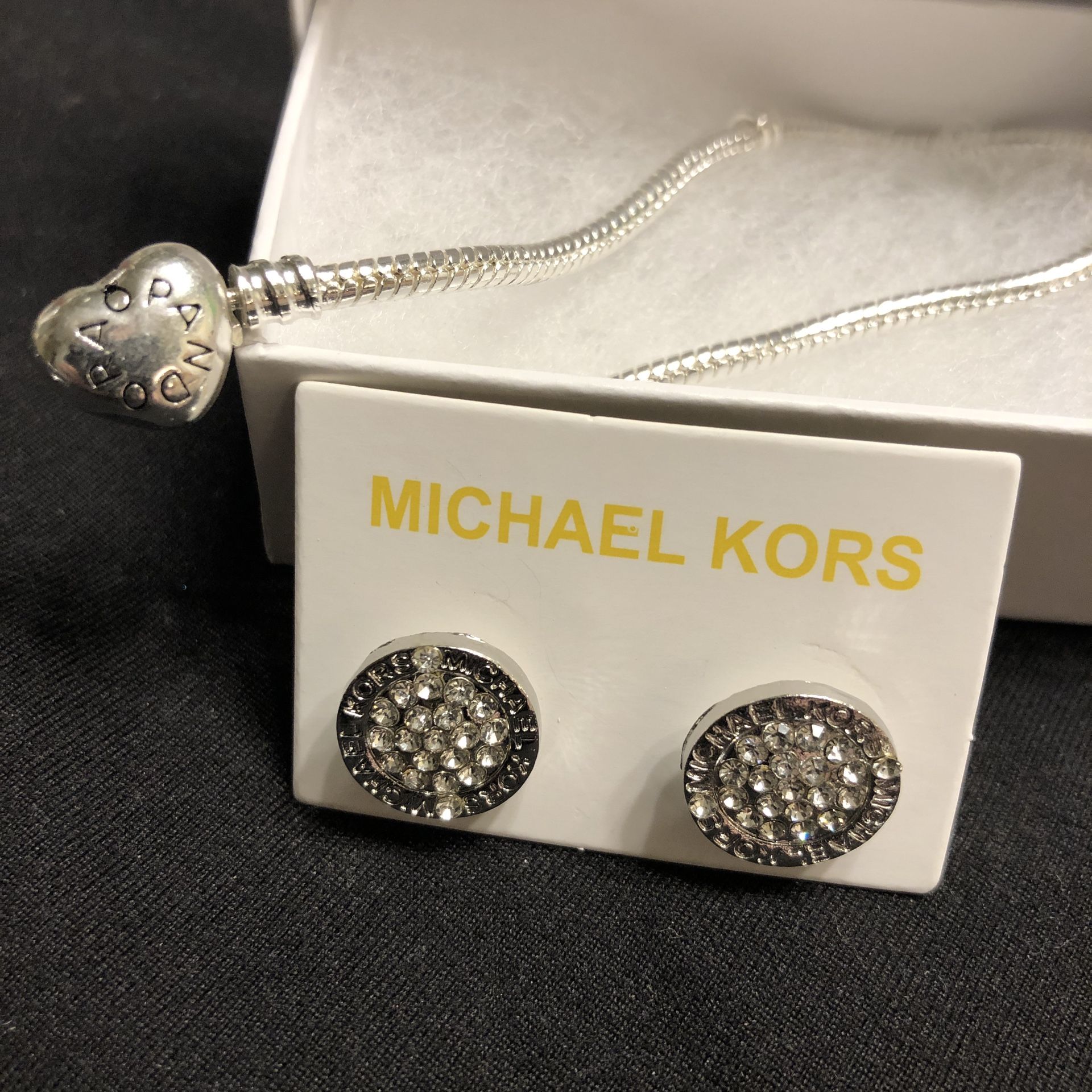 Michael Kors earrings/Pandora Bracelet