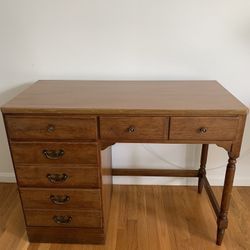 Antique Ethan Allen 4 Drawer Desk