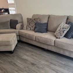 3 PC. Sofa/Couch & Oversized Chaise Lounge Chair With Ottoman