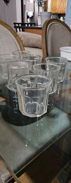 Vintage French Glass Tumblers / Jelly Jars (500ml) - Set of 7