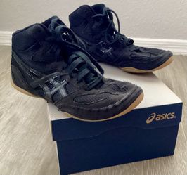 Men’s Size 7 Asics Matflex 4 Black Wrestling Shoes Rubber Sole 