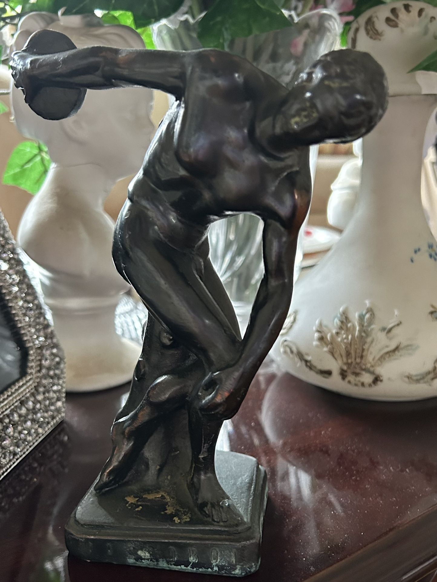 Vintage Greek Metal Statue / Figurine Small Size Approximately 7 Inch 5 Wide