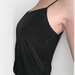 Scotch & Soda Black Camisole Lined, Woven Front, Jersey Back, Spaghetti Strap M