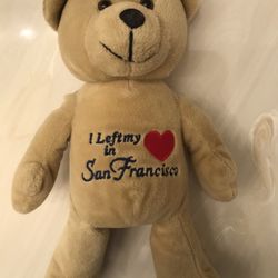 1998 Plush Beanie Teddy Bear 13” Wind Up Musical I Left My Heart In San Francisco 