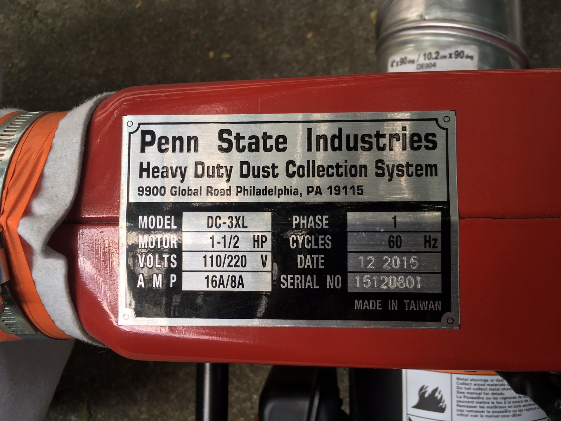 Heavy duty vacuum / dust collector - Penn State Industries DC-3XL