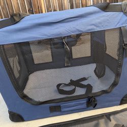 Petprsco Soft Collapsible Dog Crate, 40 inch Portable Dog Crates for Large Dogs, XL Dog Crate for Travel, 3 Door Foldable Pet Kennel with Durable Mesh