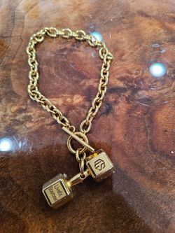 Gold Stainless Steel Dumbbell Fitness Toggle Bracelet – "Livefit Staytoned"
