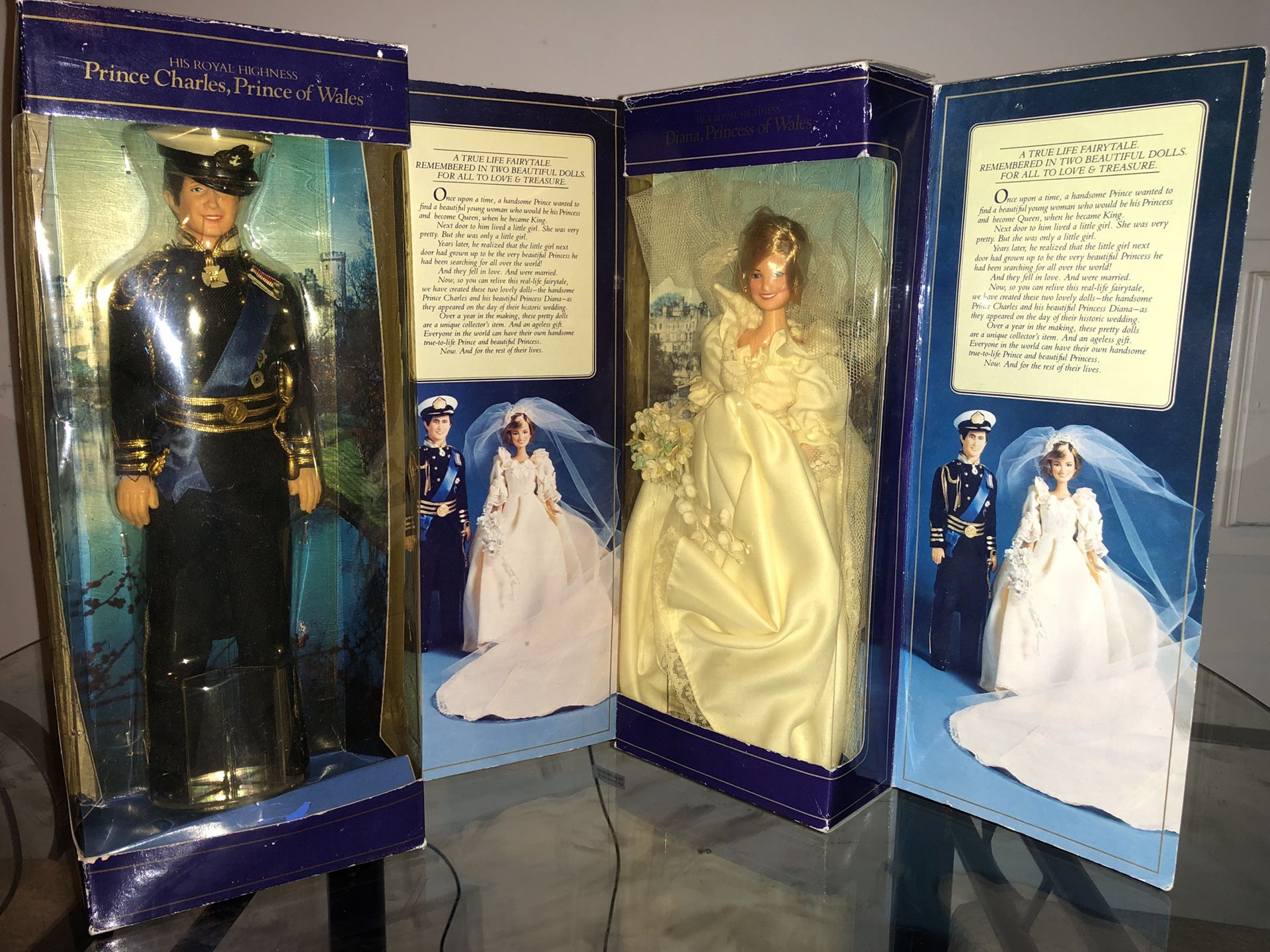 Rare Antique Princess Diana & Charles Royal Wedding Dolls from 1982