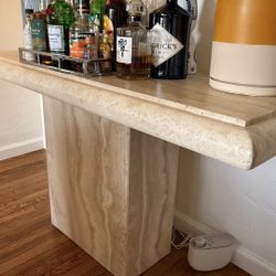 Travertine Console Table