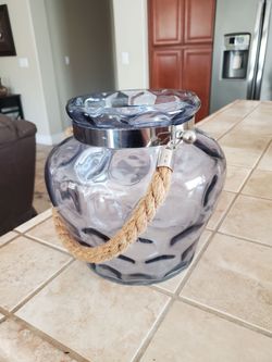Jar with Rope Handle  ( 2) Tick Glass