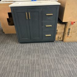36” Bathroom Vanity In Charcoal Blue 