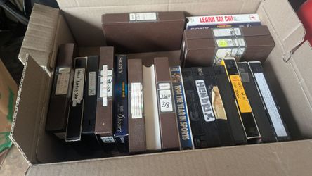 Old mixed VHS tapes