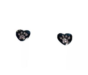 Sterling Silver Pink Paw Print Earrings
