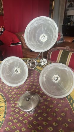 3-Light Ceiling Light Fixture with Frosted Glass Shades