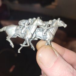 1920s Antique Sterling Silver Horse Pin 