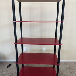 Mainstays No Tools 5-Shelf Storage Bookcase, Red