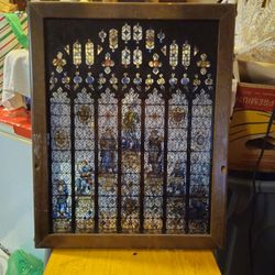 Stained Glass Tableau "The Seven Stages of Man" After Nicola d'AscenzStained Glass Tableau "The Seven Stages of Man" After Nicola d'Ascenzoo