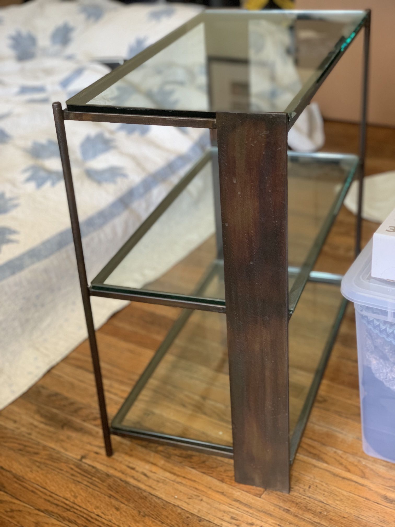 Brass and Glass End Table