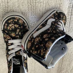 Girls Floral Vans Shoes High Top 6c